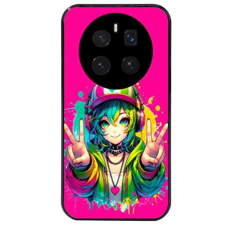 Coque noire taperso pour Magic 7 LITE et PRO avec motif anime manga et tag protection antichoc personnalisée