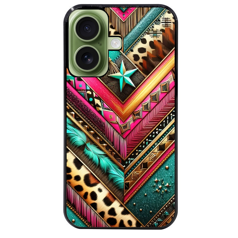 Coque noire taperso pour Iphone 17 17E AIR MAX PRO avec motif chevron texas protection antichoc personnalisée