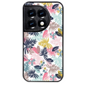 Coque noire taperso pour OnePlus 11 et 12 avec motif jungle et fleur rose protection antichoc personnalisée