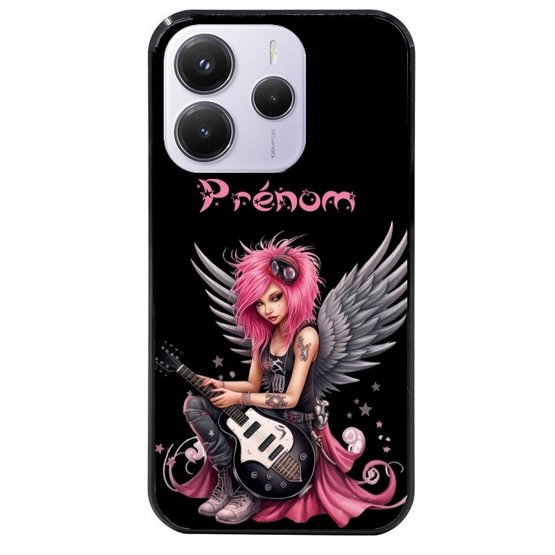 Coque noire taperso pour Redmi Note 14 et PRO PLUS 4G 5G avec motif fee rock personnalisee protection antichoc personnalisée