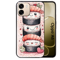 Coque noire taperso pour OPPO A6 A6X 4G et 5G avec motif sushi kawai anime protection antichoc personnalisée