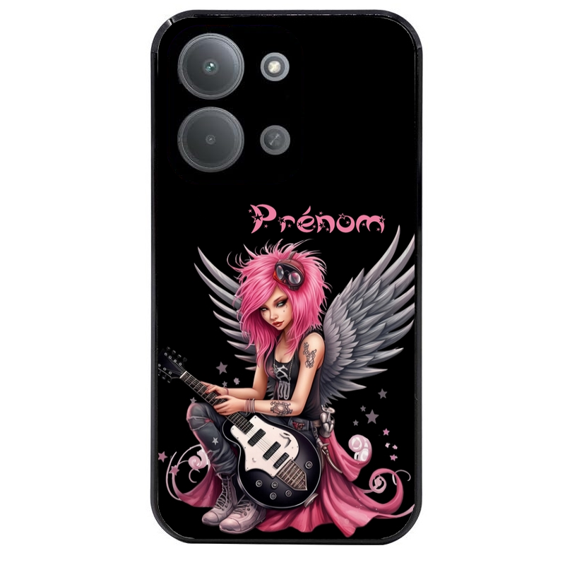 Coque noire taperso pour POCO C85 avec motif fee rock personnalisee protection antichoc personnalisée