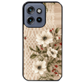 Coque noire taperso pour Moto Edge 60 et Neo Fusion Pro avec motif bois et dentelle 2 protection antichoc personnalisée