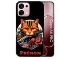 Coque noire taperso pour OPPO A6 PRO 4G et 5G avec motif chat carpe koii japan personnalise protection antichoc personnalisée
