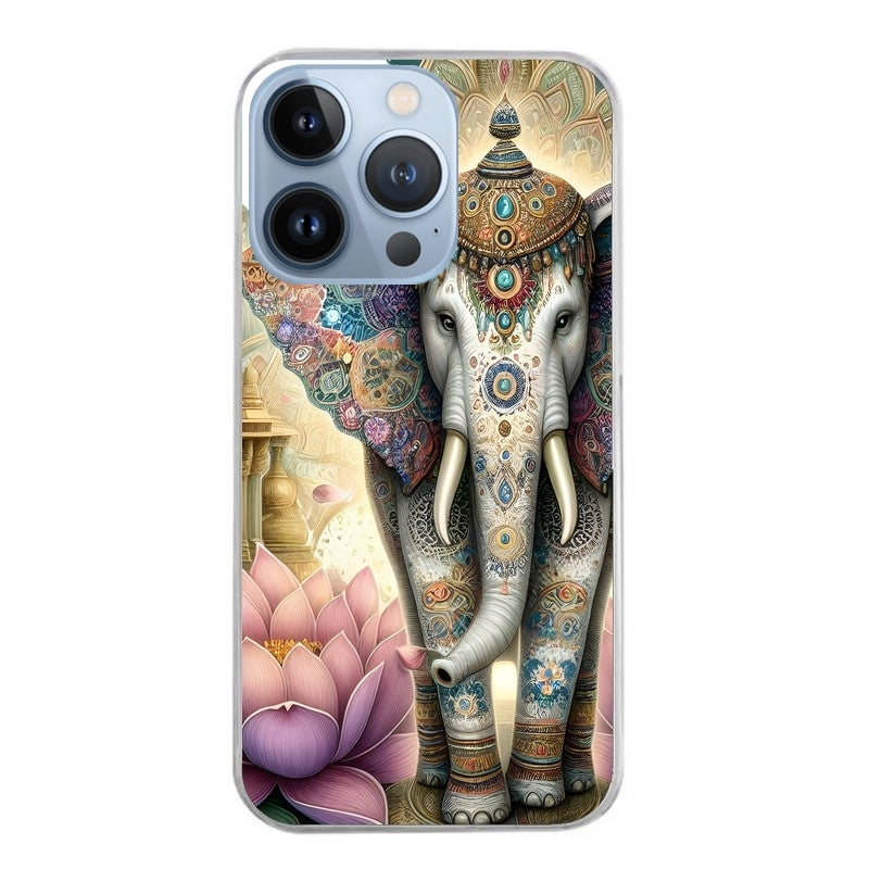 Coque taperso pour Iphone 11 et PRO PRO MAX avec motif elephant et lotus protection antichoc personnalisée