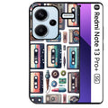 Coque noire taperso pour Redmi Note 13 PRO PLUS 5G avec motif cassette multi protection antichoc personnalisée