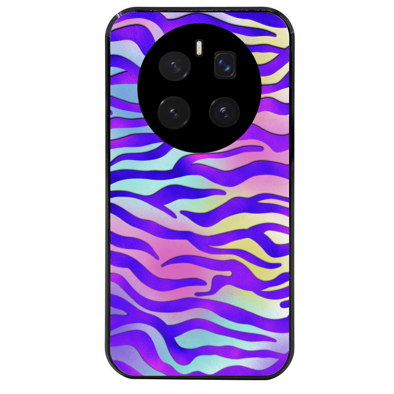 Coque noire taperso pour Magic 7 LITE et PRO avec motif zebre color protection antichoc personnalisée