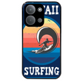 Coque noire taperso pour POCO C85 avec motif hawaii et surf protection antichoc personnalisée