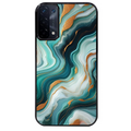 Coque noire taperso pour OPPO A54 et A74 5G avec motif marbre vert protection antichoc personnalisée
