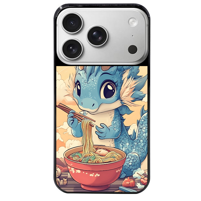 Coque noire taperso pour Iphone 17 17E AIR MAX PRO avec motif dragon ramen 2 protection antichoc personnalisée