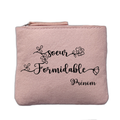 Porte monnaie personnalisé motif soeur formidable rose clair en feutrine en feutrine