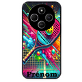 Coque noire taperso pour POCO C75 avec motif padel raquette personnalisee protection antichoc personnalisée