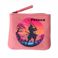 Porte monnaie personnalisé samourai katana en feutrine en feutrine