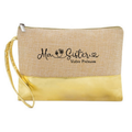 Pochette personnalisée ma sister en jute et doré en jute et doré