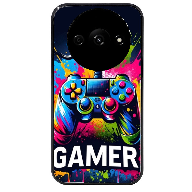 Coque noire taperso pour Redmi A3 avec motif gamer protection antichoc personnalisée