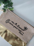 Pochette personnalisée copine formidable en jute et doré