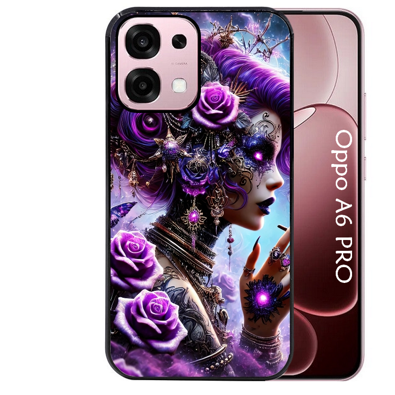 Coque noire taperso pour OPPO A6 PRO 4G et 5G avec motif fee style steampunk protection antichoc personnalisée
