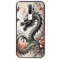Coque noire taperso pour OPPO A5 A9 2020 avec motif dragon japan protection antichoc personnalisée