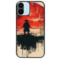 Coque noire taperso pour Redmi A1 et A2 avec motif samourai rouge protection antichoc personnalisée