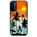 Coque noire taperso pour OPPO A54 et A74 5G avec motif hawai sun protection antichoc personnalisée