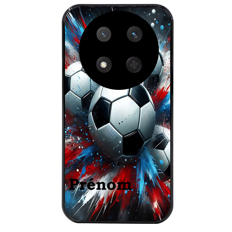 Coque noire taperso pour Magic 7 LITE et PRO avec motif foot tricolore personnalisee protection antichoc personnalisée