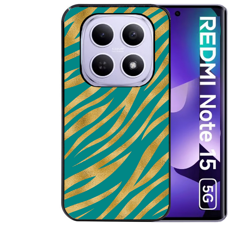 Coque noire taperso pour Redmi Note 15 et PRO PLUS 4G 5G avec motif zebre vert protection antichoc personnalisée