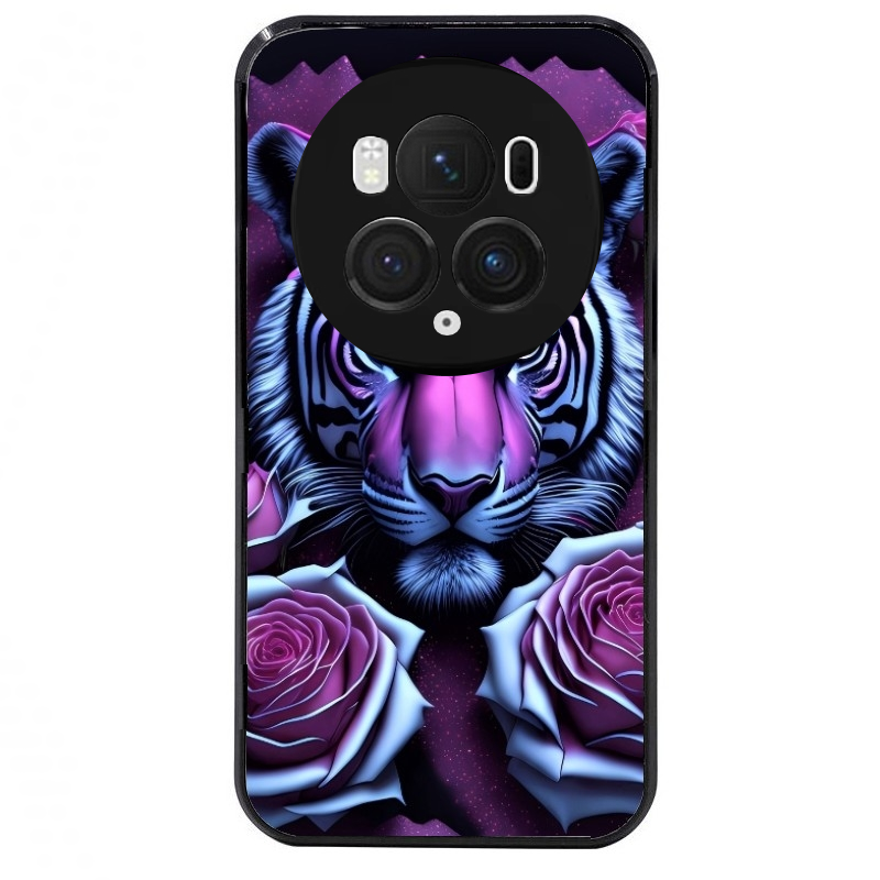 Coque noire taperso pour Magic 5 6 LITE et PRO avec motif tigre uv style manga protection antichoc personnalisée