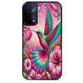Coque noire taperso pour OPPO A54 et A74 5G avec motif colibri et fleurs protection antichoc personnalisée