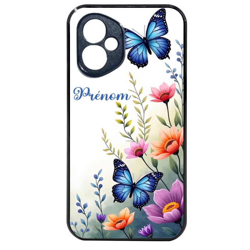 Coque noire taperso pour Honor 400 et Lite Pro Smart avec motif papillon prenom personnalisee protection antichoc personnalisée