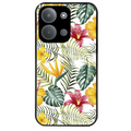 Coque noire taperso pour POCO C85 avec motif jungle et fleur hibiscus protection antichoc personnalisée