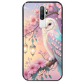 Coque noire taperso pour OPPO A5 A9 2020 avec motif chouette cerisier protection antichoc personnalisée