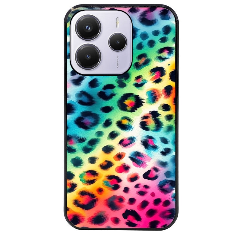 Coque noire taperso pour Redmi Note 14 et PRO PLUS 4G 5G avec motif leopard arc protection antichoc personnalisée