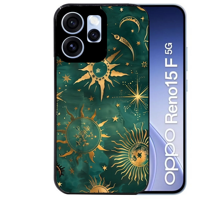 Coque noire taperso pour OPPO Reno 15 et F FS 5G avec motif lune et astro protection antichoc personnalisée