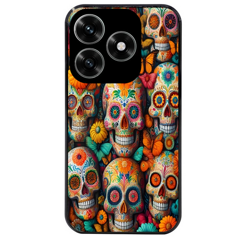 Coque noire taperso pour Honor X6B X5C X5C PLUS avec motif mort mexicaine papillon protection antichoc personnalisée