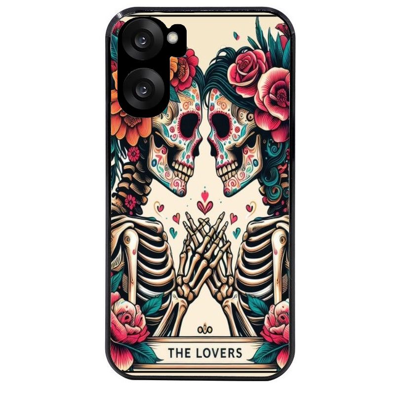 Coque noire taperso pour OnePlus Nord CE5 avec motif tete de mort lovers protection antichoc personnalisée