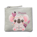Porte monnaie personnalisé koala boho ivoire en feutrine en feutrine ivoire