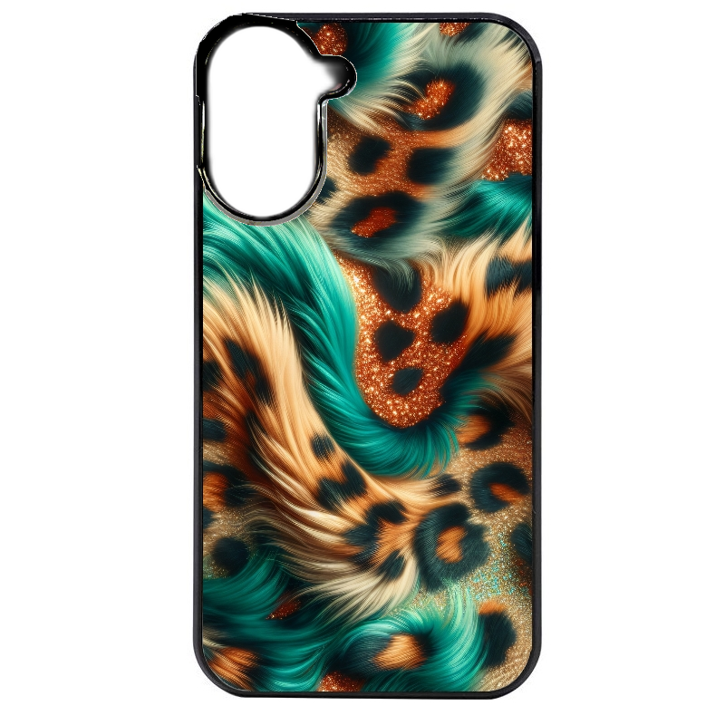 Coque noire taperso pour POCO C71 4G avec motif effet fourrure leopard 3 protection antichoc personnalisée
