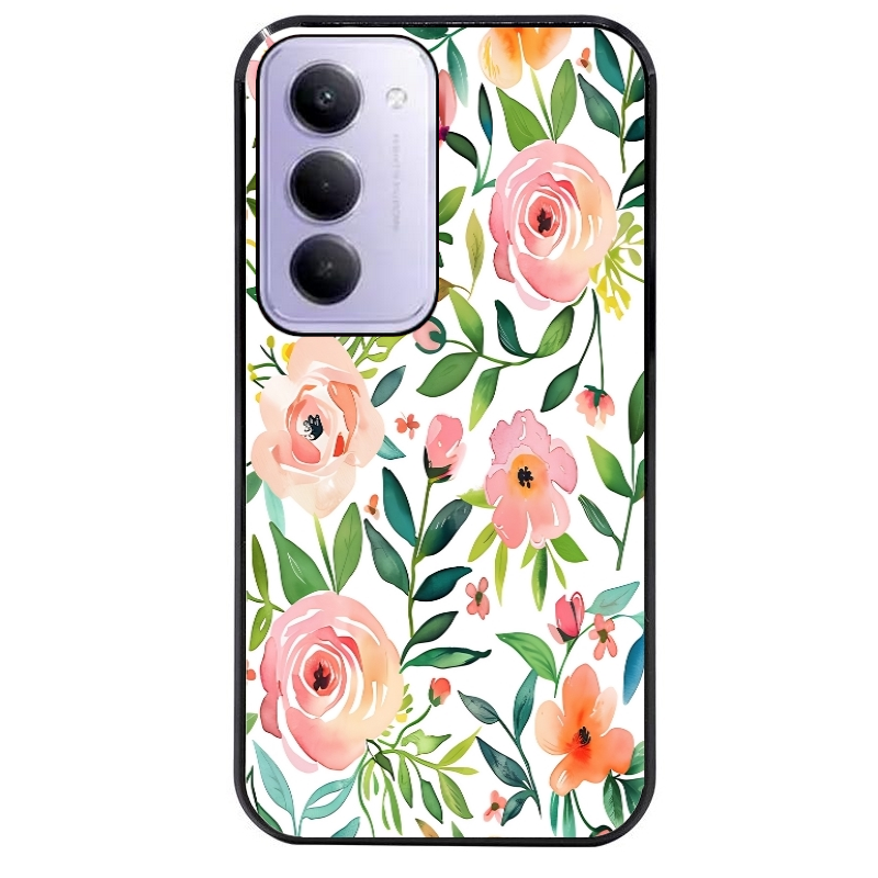 Coque noire taperso pour Redmi 15 4G et 5G avec motif fleur des champs protection antichoc personnalisée