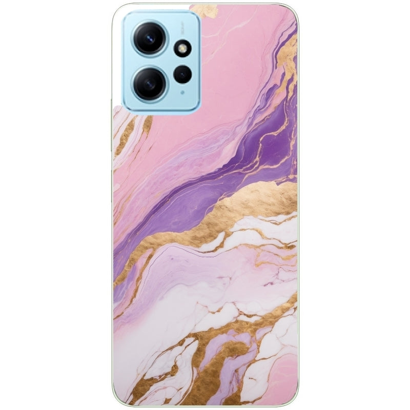Coque taperso pour POCO X5 5G avec motif marbre violet protection antichoc personnalisée