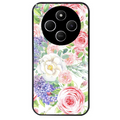 Coque noire taperso pour POCO C75 avec motif fleur couleur pastel protection antichoc personnalisée