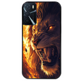Coque noire taperso pour OPPO A16 et A16S avec motif lion flamme protection antichoc personnalisée