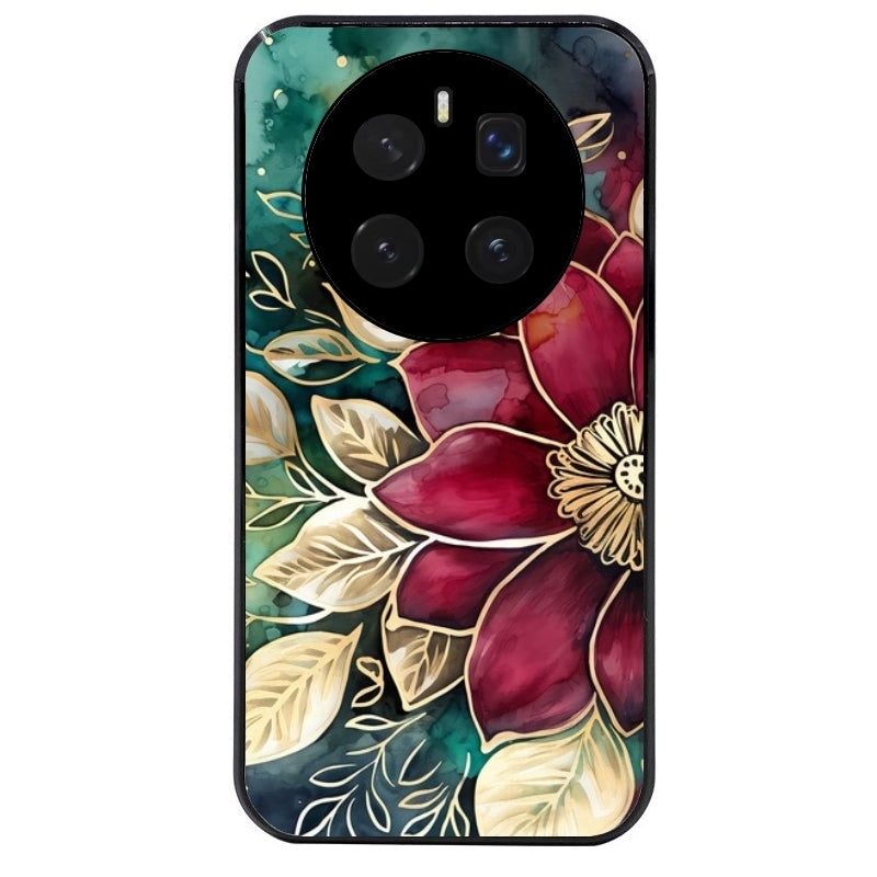 Coque noire taperso pour Magic 7 LITE et PRO avec motif fleur poinsettia style noel protection antichoc personnalisée