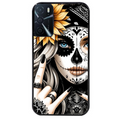 Coque noire taperso pour OPPO A16 et A16S avec motif tete de mort tatoo protection antichoc personnalisée