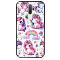 Coque noire taperso pour OPPO A5 A9 2020 avec motif licorne arc en ciel protection antichoc personnalisée