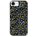 Coque noire taperso pour Iphone 16 16E PLUS MAX PRO avec motif leopard bleu protection antichoc personnalisée