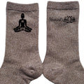 Chaussettes paillettes bronze motif bouddha namaste