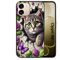 Coque noire taperso pour OPPO A6 A6X 4G et 5G avec motif chat papillon 3 protection antichoc personnalisée