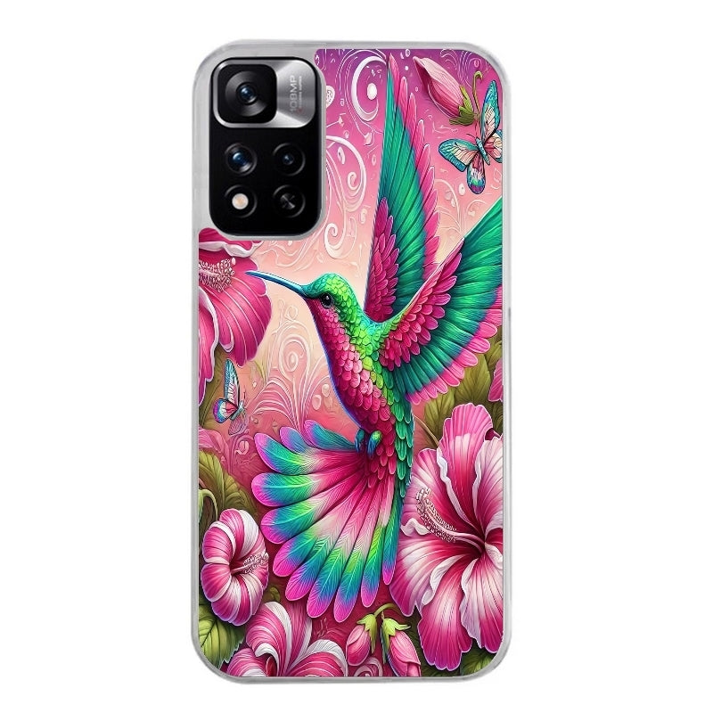 Coque taperso pour Redmi Note 12 4G 5G PRO 4G avec motif colibri et fleurs protection antichoc personnalisée