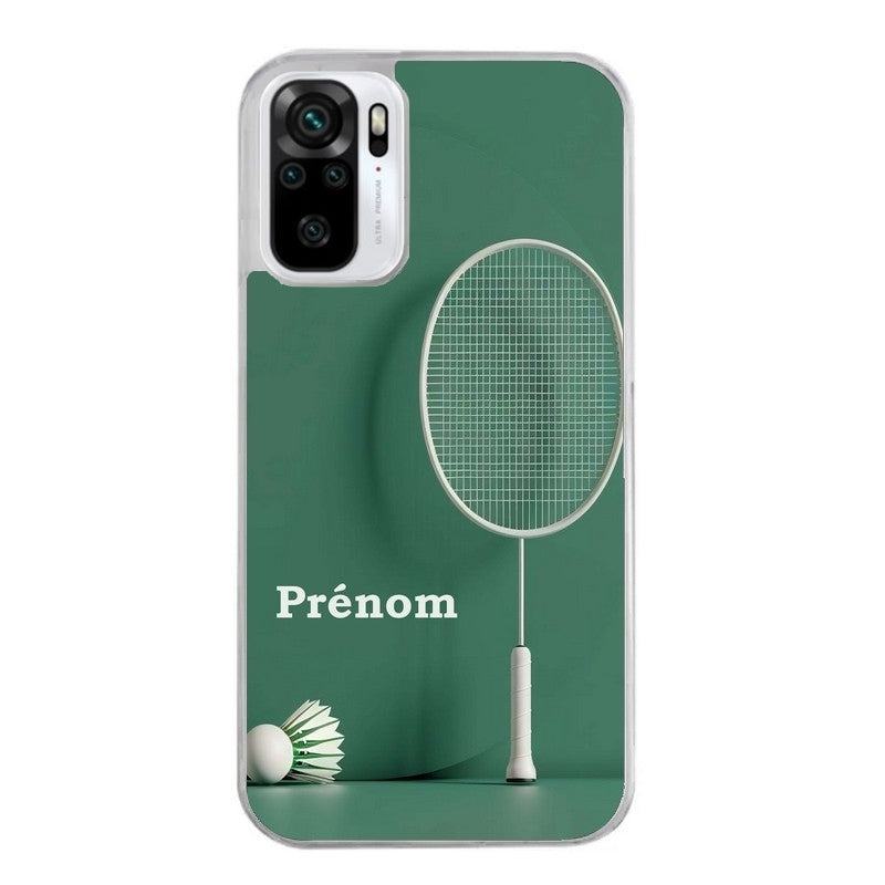 Coque taperso pour Redmi Note 10 4G 5G PRO 10S avec motif badminton sport personnalise protection antichoc personnalisée