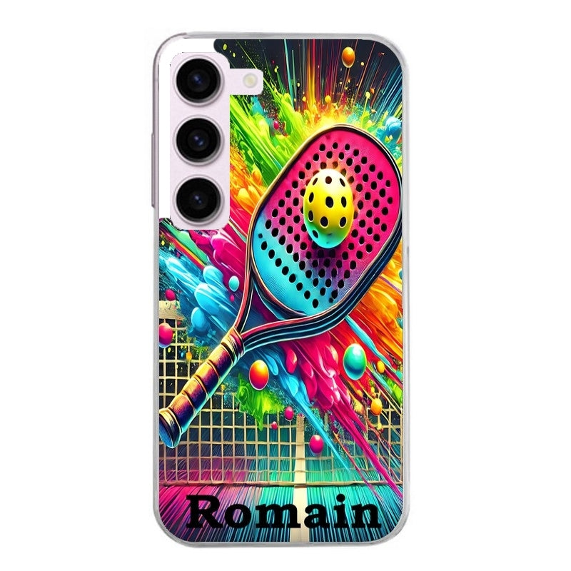 Coque taperso pour Galaxy A13 4G et 5G A23 A53 avec motif padel raquette personnalisee protection antichoc personnalisée